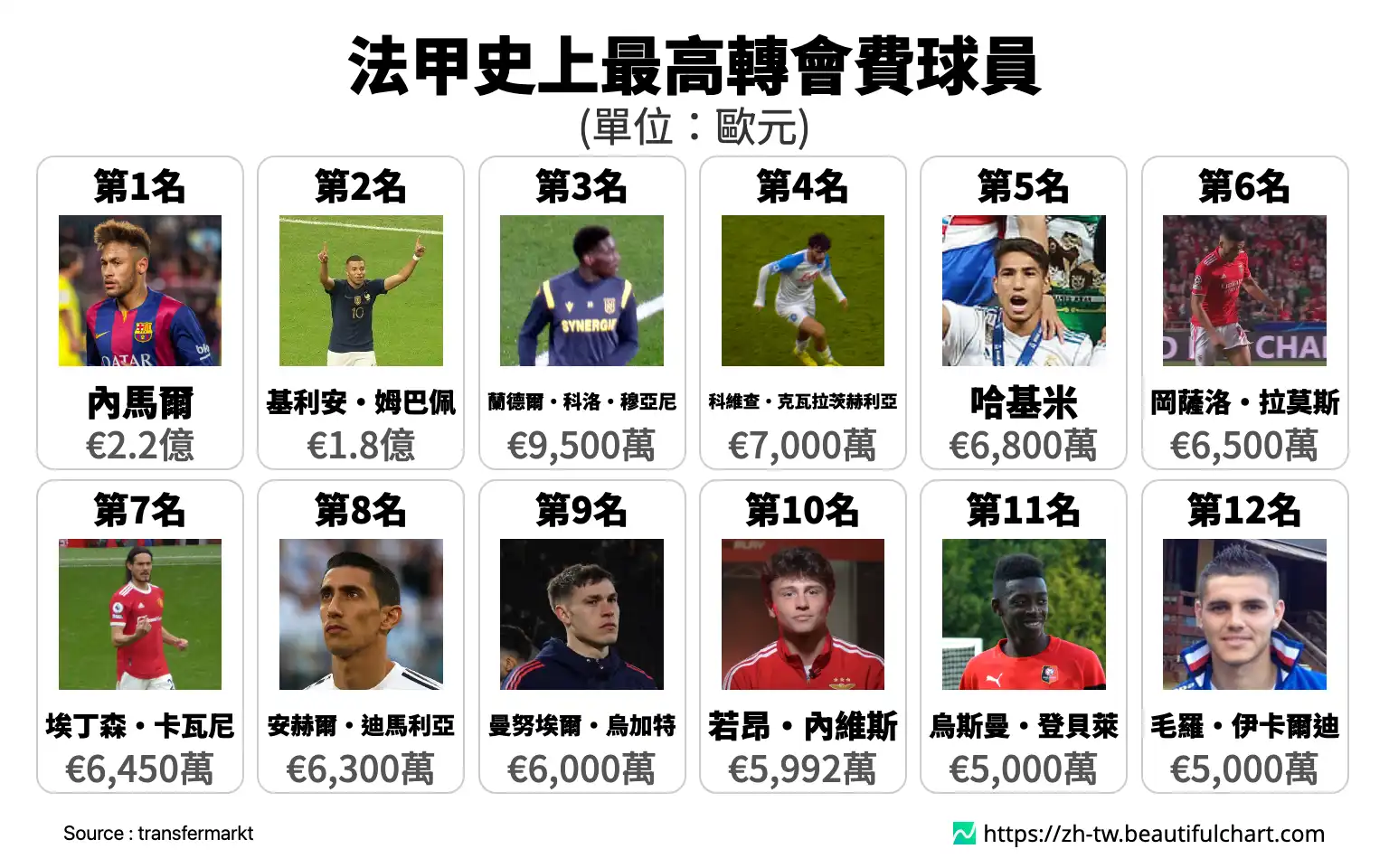 法甲史上最高轉會費球員