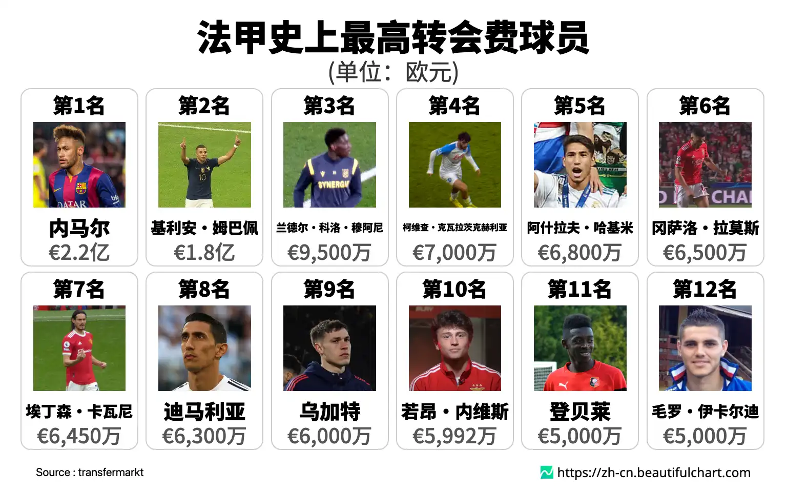 法甲史上最高转会费球员