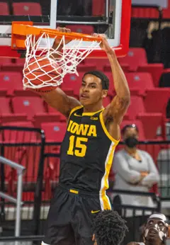 Keegan Murray dunks vs Maryland at Xfinity Center in College Park MD, January 7th 2021 (Abdullah Konte - All Pro Reels Photography) (cropped).jpg