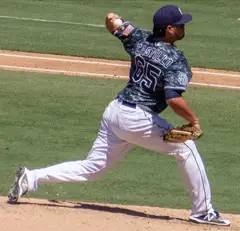 José Castillo pitching for the San Diego Padres in 2018 (Cropped).jpg