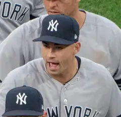 Tyler Wade in handshake line after Yankees victory over Orioles 4-4-19.jpg
