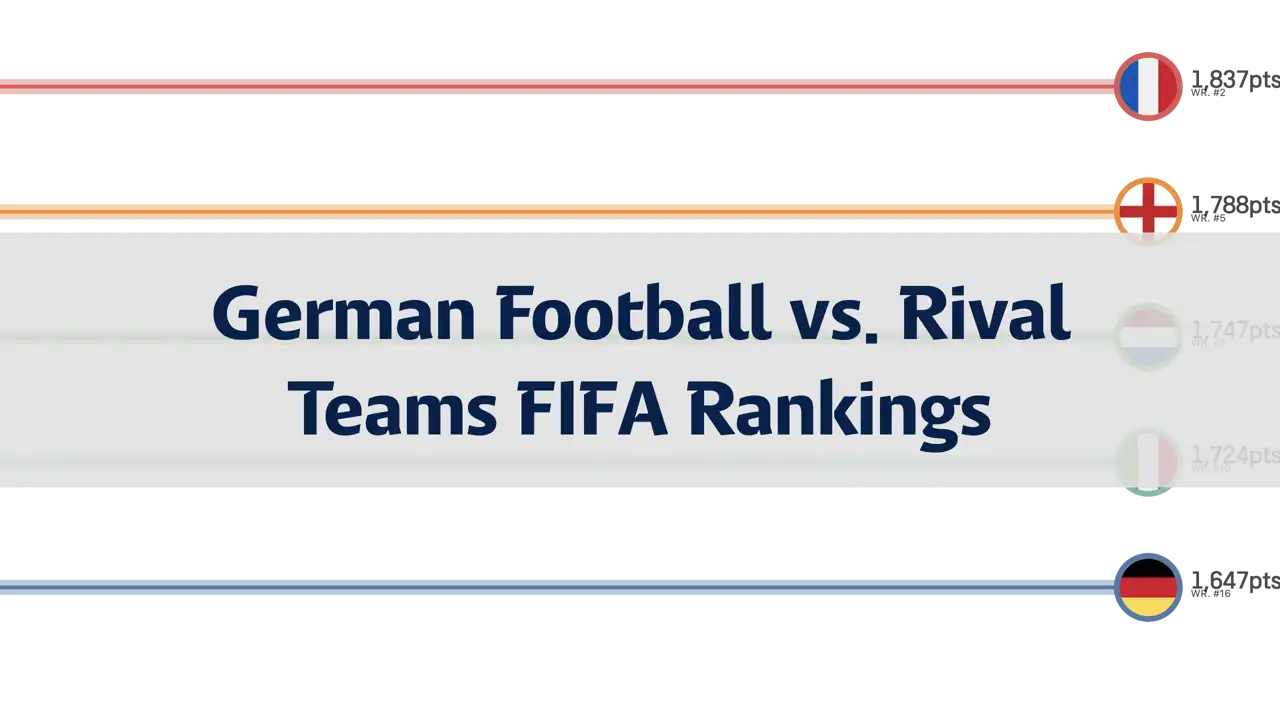 Comparison of FIFA Rankings of German Football and Rival Teams, 1993 to June 2024