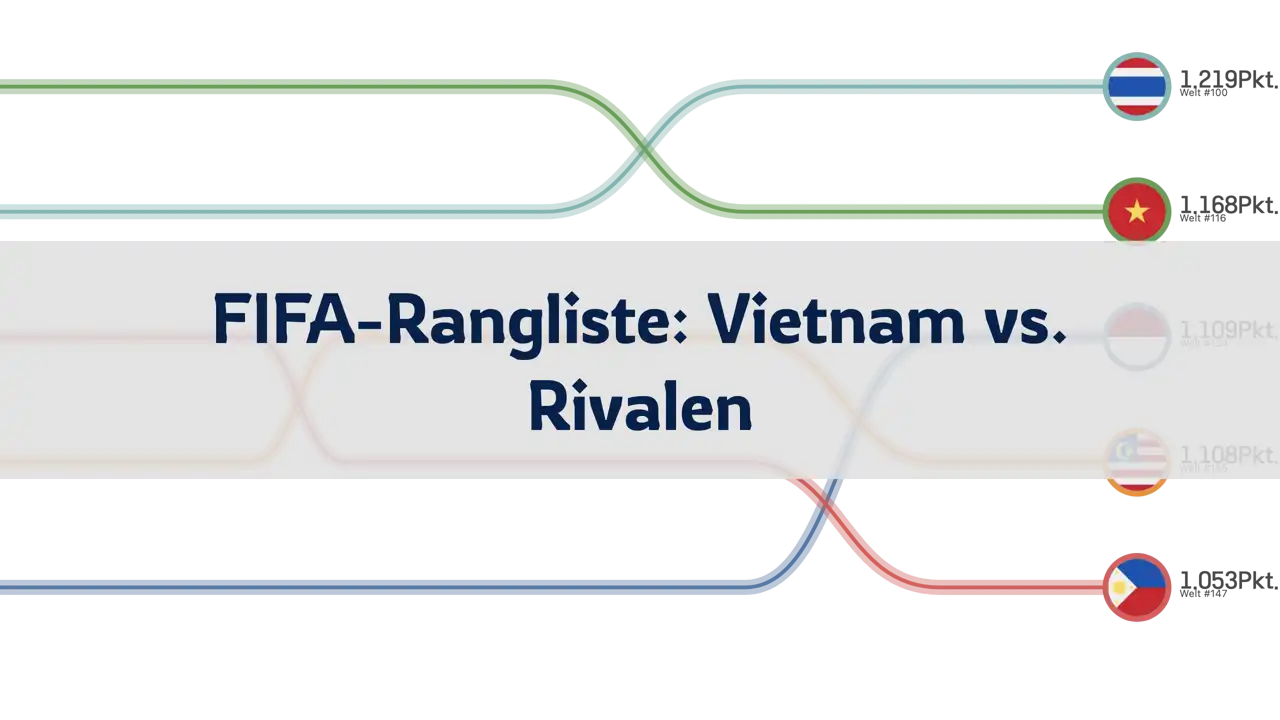 Vergleich der FIFA-Rangliste des vietnamesischen Fußballs und der Rivalenteams, 1996 bis Juni 2024