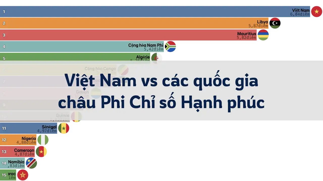 So sánh Chỉ số Hạnh phúc giữa Việt Nam và các quốc gia châu Phi, 2006-2024