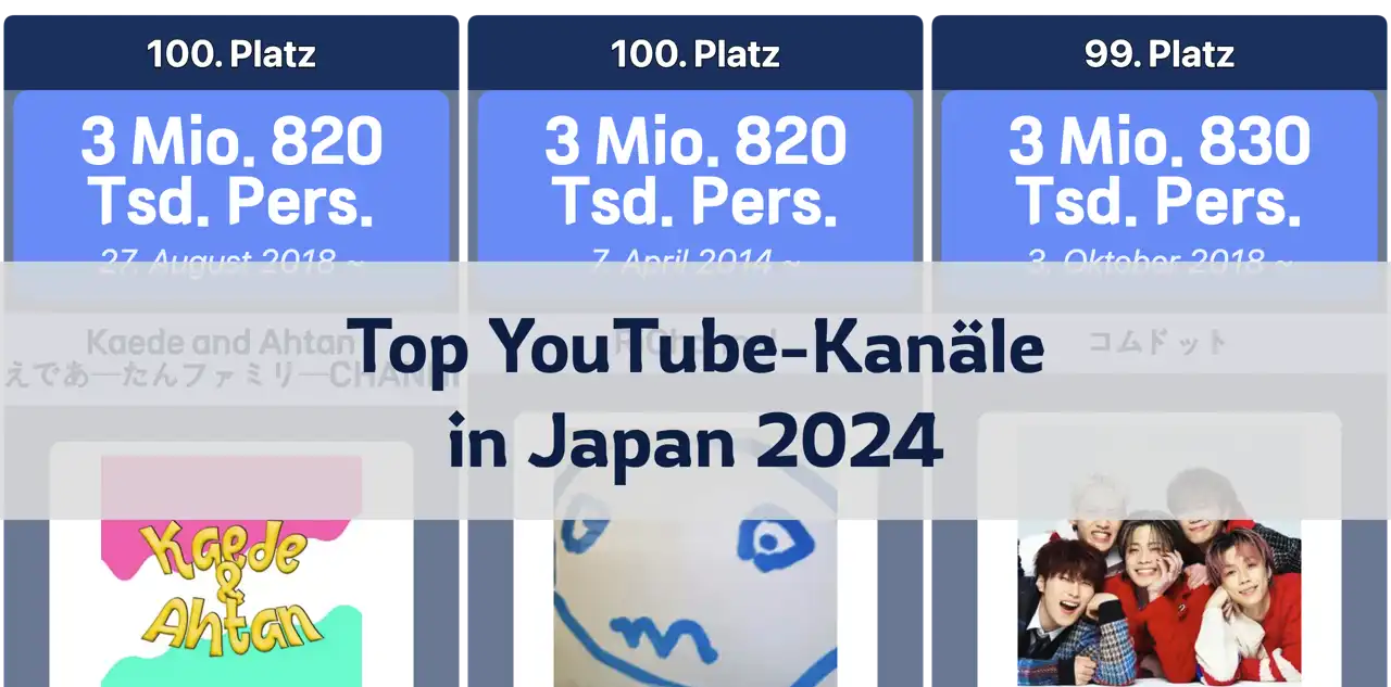 Die beliebtesten YouTube-Kanäle in Japan: Abonnentenzahlen 2024