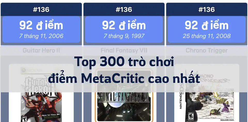 Top 300 trò chơi có điểm MetaCritic cao nhất: Những tựa game được đánh giá cao nhất mọi thời đại thumbnail image