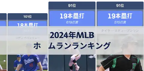 2024年メジャーリーグのホームランランキング：ジャッジと大谷がトップ争い thumbnail image