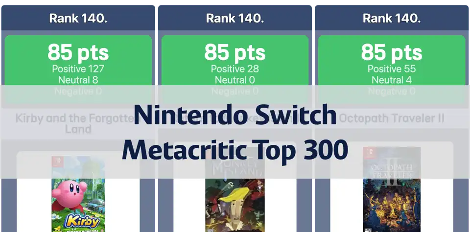 Top 300 Highest-Rated Nintendo Switch Games on Metacritic thumbnail image