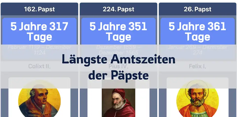 Die am längsten amtierenden Päpste der Geschichte im Überblick thumbnail image