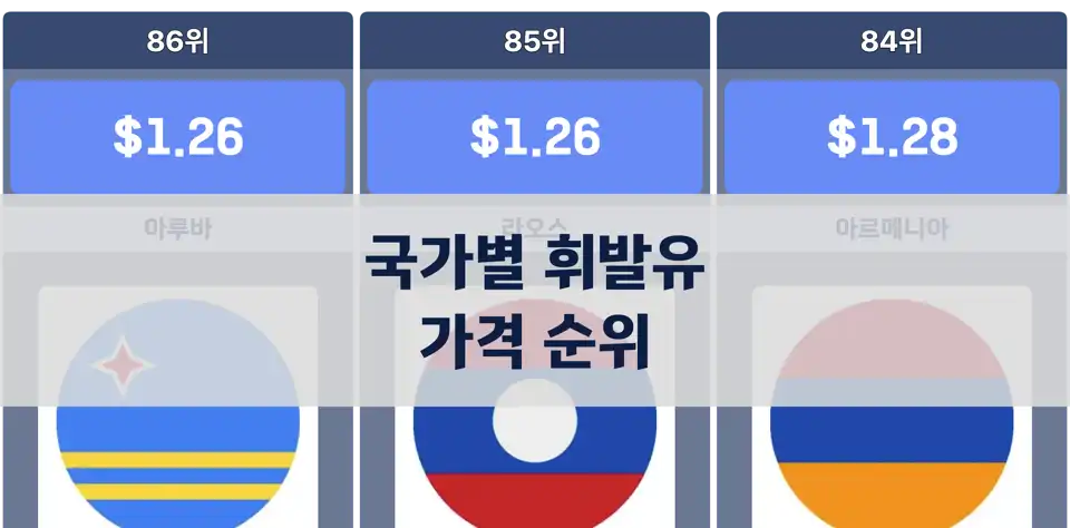 국가별 휘발유 리터당 가격 순위에서 홍콩 1위, 유럽 국가 대거 상위권 차지 thumbnail image