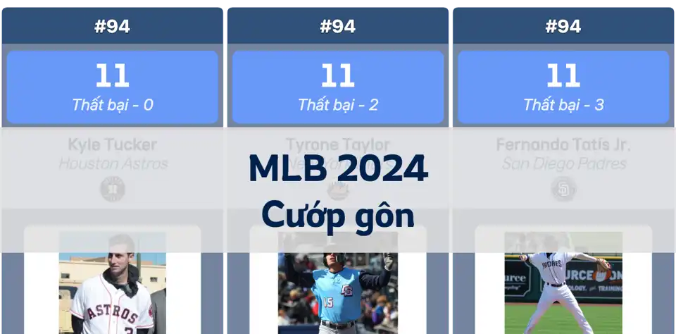 Bảng xếp hạng MLB 2024: Elly De La Cruz dẫn đầu về số lần cướp gôn, Shohei Ohtani xếp thứ 2 thumbnail image