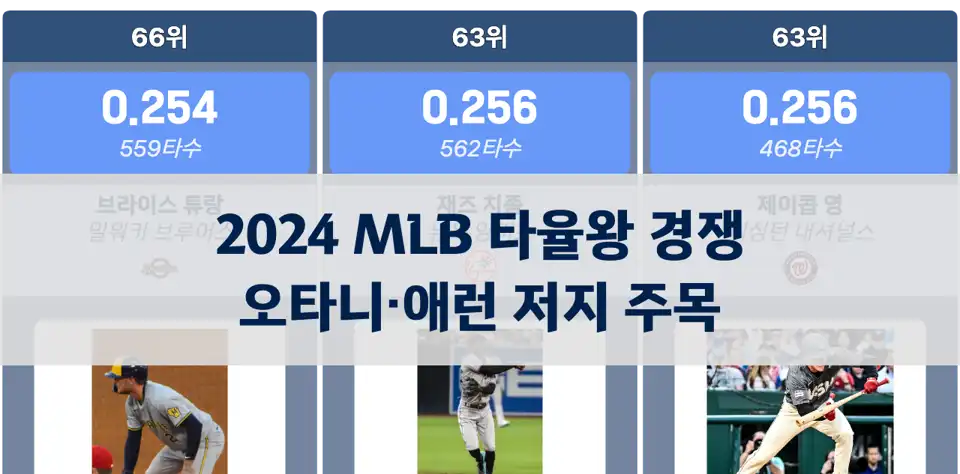 2024 MLB 타율왕 경쟁, 오타니·애런 저지 주목 thumbnail image