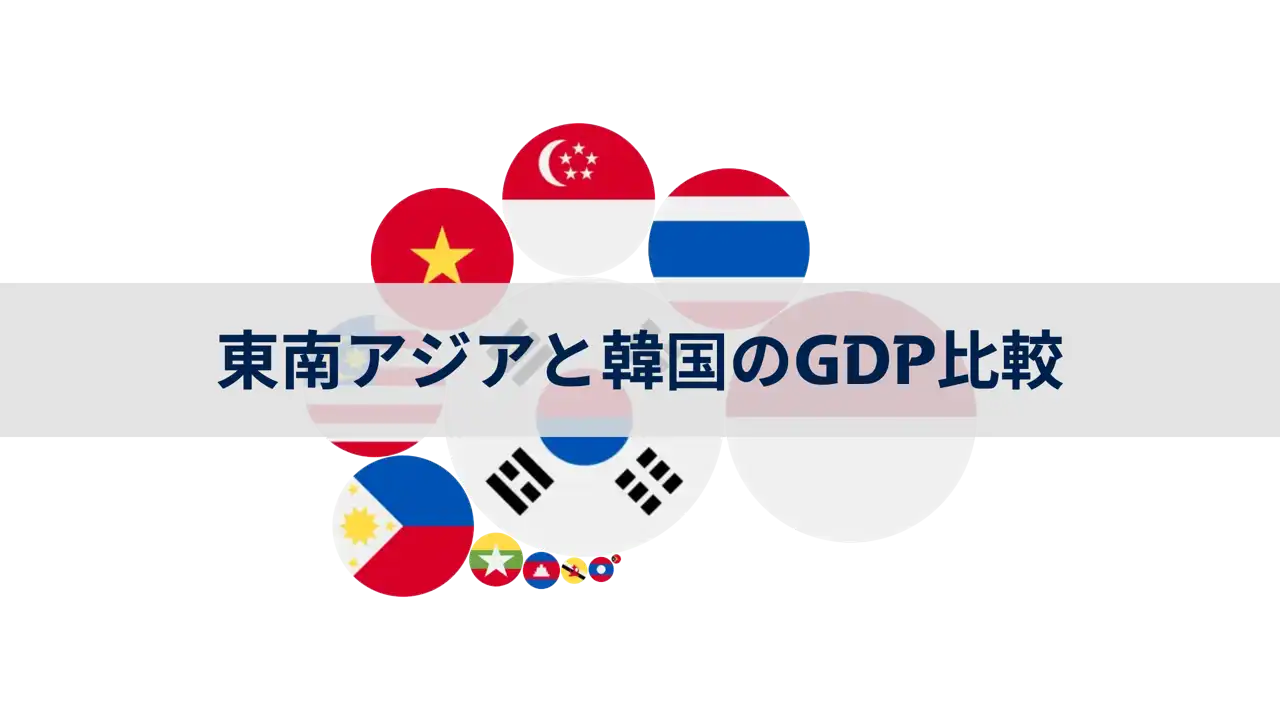 1980-2023年の東南アジア諸国と韓国のGDP比較